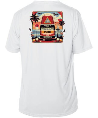 Sun Shirts with Southernmost Point Bouy graphic, UPF 50+ protection, perfect for beach days.