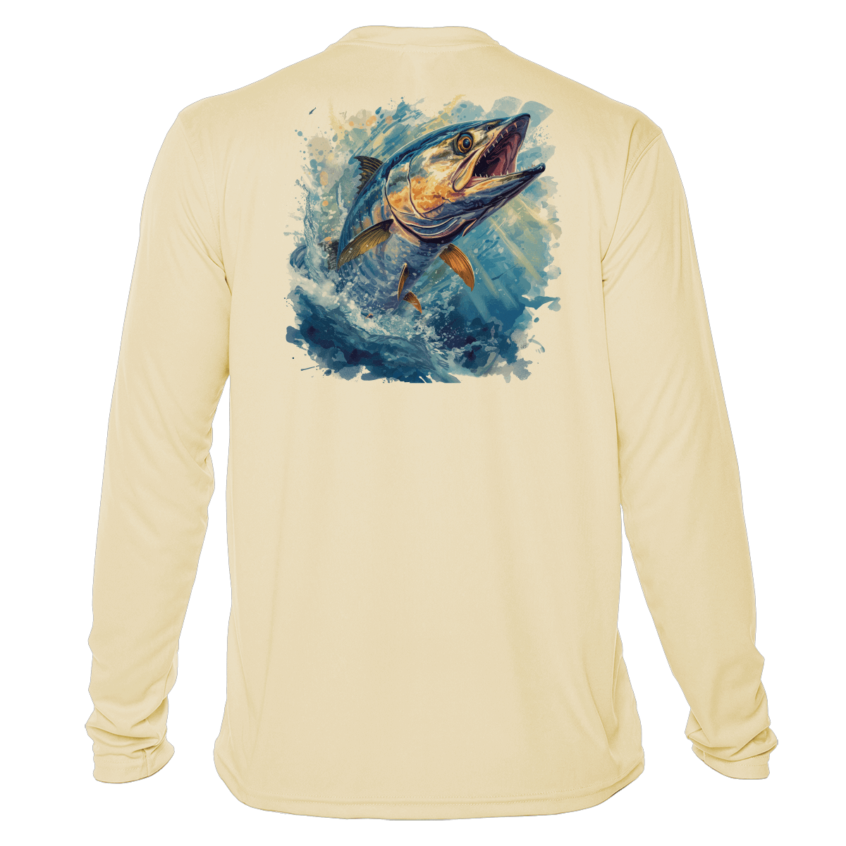 Fishing Shirt Outfitters - Angler's Collection: King Mackerel - UPF 50+ Long Sleeve - Pearl Grey,MED