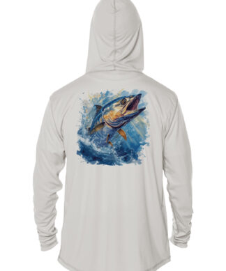 Sun Shirt with King Mackerel Print - UPF 50+ Hoodie for Anglers.
