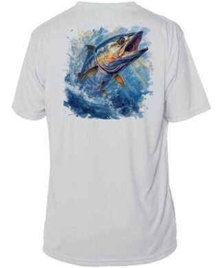 King Mackerel fishing shirt with UPF 50+ sun protection, perfect for anglers.