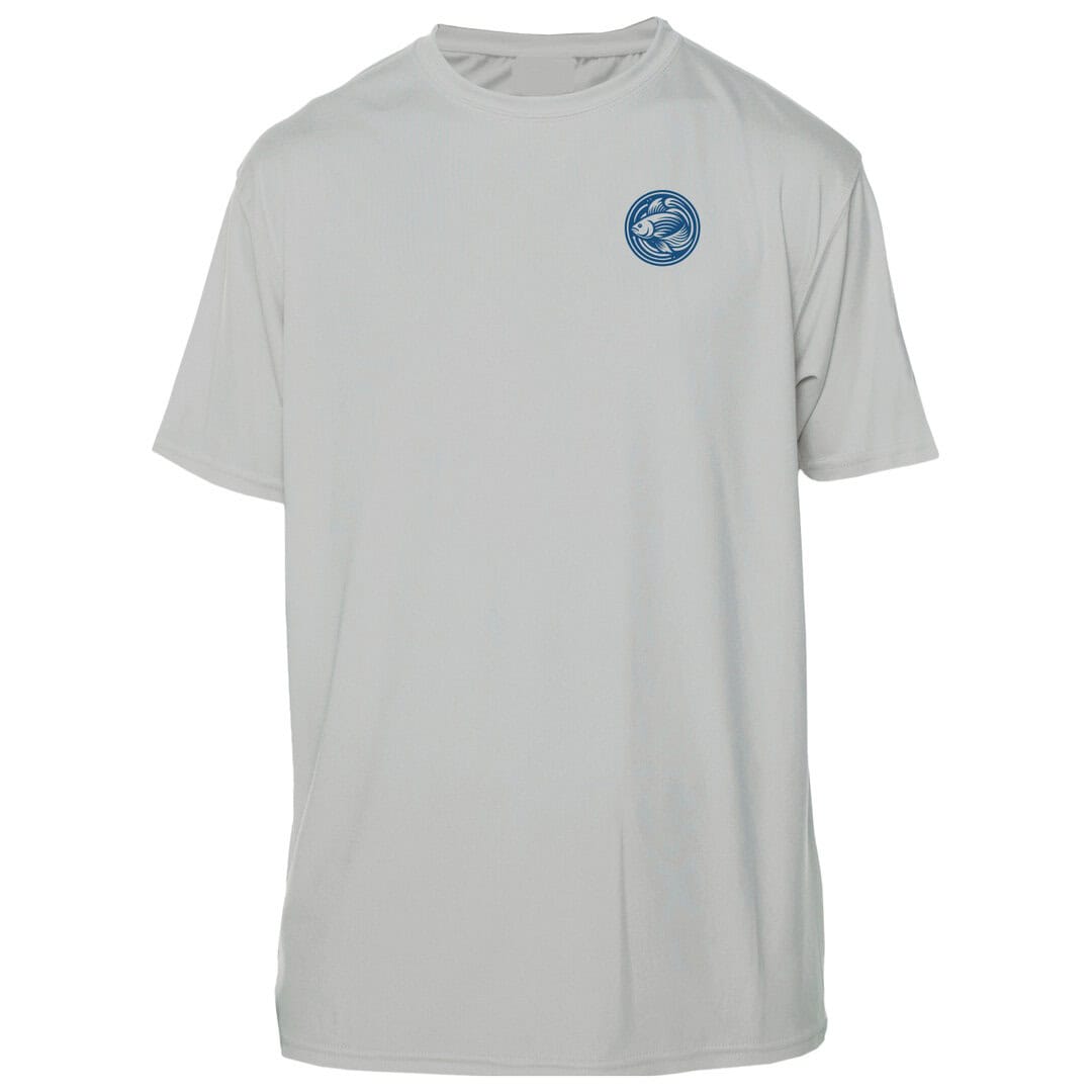 White T-shirt with Key West Sun Shirts logo, perfect for beachwear.