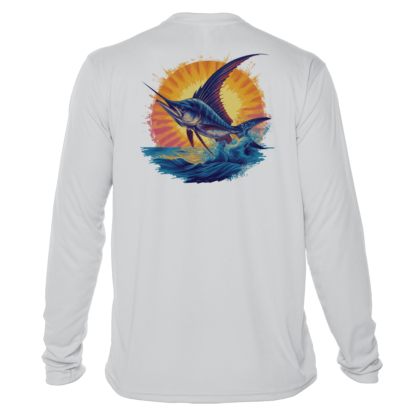 Men's marlin fishing long sleeve sun shirt.
