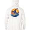 Sailfish graphic hoodie with UPF 50+ sun protection, perfect for fishing and outdoor activities.