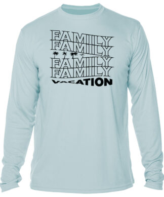 UPF 50+ Arctic Blue Long Sleeve Sun Shirt for Family Vacation.