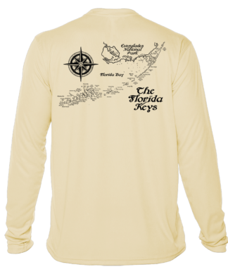 Key West Sun Shirts - Map of Florida Keys - UPF 50+ Long Sleeve