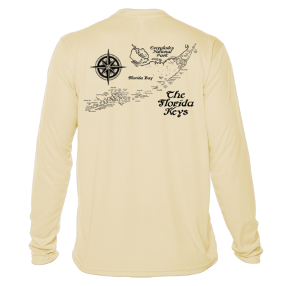 Key West Sun Shirts - Map of Florida Keys - UPF 50+ Long Sleeve