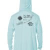 UPF 50+ hoodie featuring a map of the Florida Keys and Key West design, perfect for sun protection a.