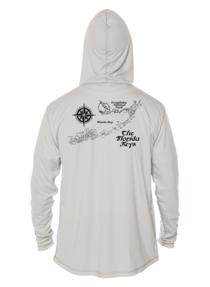 Key West Sun Shirts - Map of Florida Keys - UPF 50+ Hoodie - Image 3