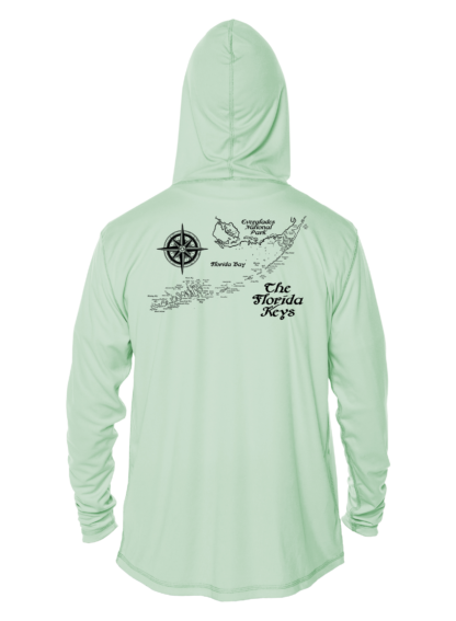 Key West Sun Shirts - Map of Florida Keys - UPF 50+ Hoodie - Image 5