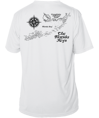 Key West Sun Shirts - Map of Florida Keys - UPF 50+ Short Sleeve