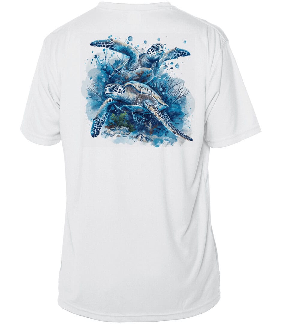 Sea Turtles UPF 50+ Short Sleeve Sun Shirt for Men and Women.