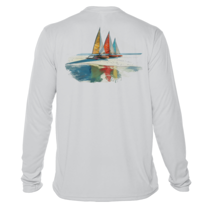 Sunswept Sailing Shirts - Beachside Sailboats - UPF 50+ Long Sleeve - Image 3