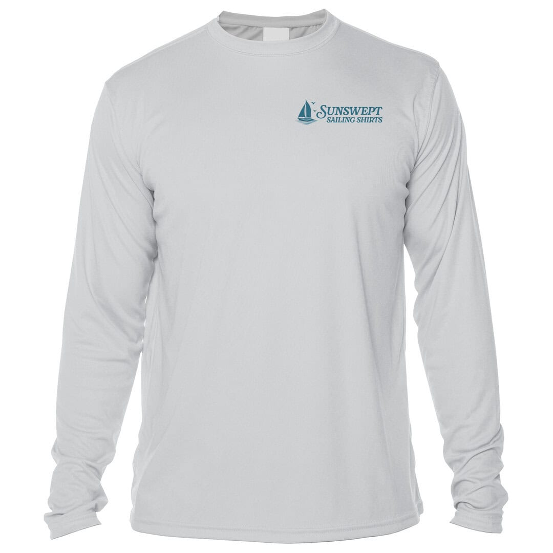 White Sunswept Sailing Shirts long sleeve T-shirt with logo.
