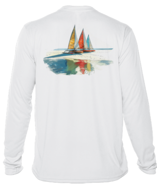 Sunswept Sailing Shirts - Beachside Sailboats - UPF 50+ Long Sleeve