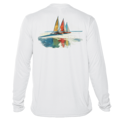 Sunswept Sailing Shirts - Beachside Sailboats - UPF 50+ Long Sleeve