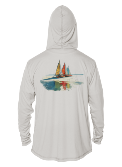 Sunswept Sailing Shirts - Beachside Sailboats - UPF 50+ Hoodie - Image 3