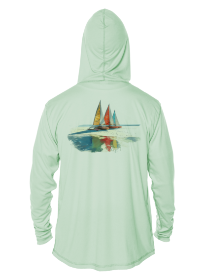 Sunswept Sailing Shirts - Beachside Sailboats - UPF 50+ Hoodie - Image 7