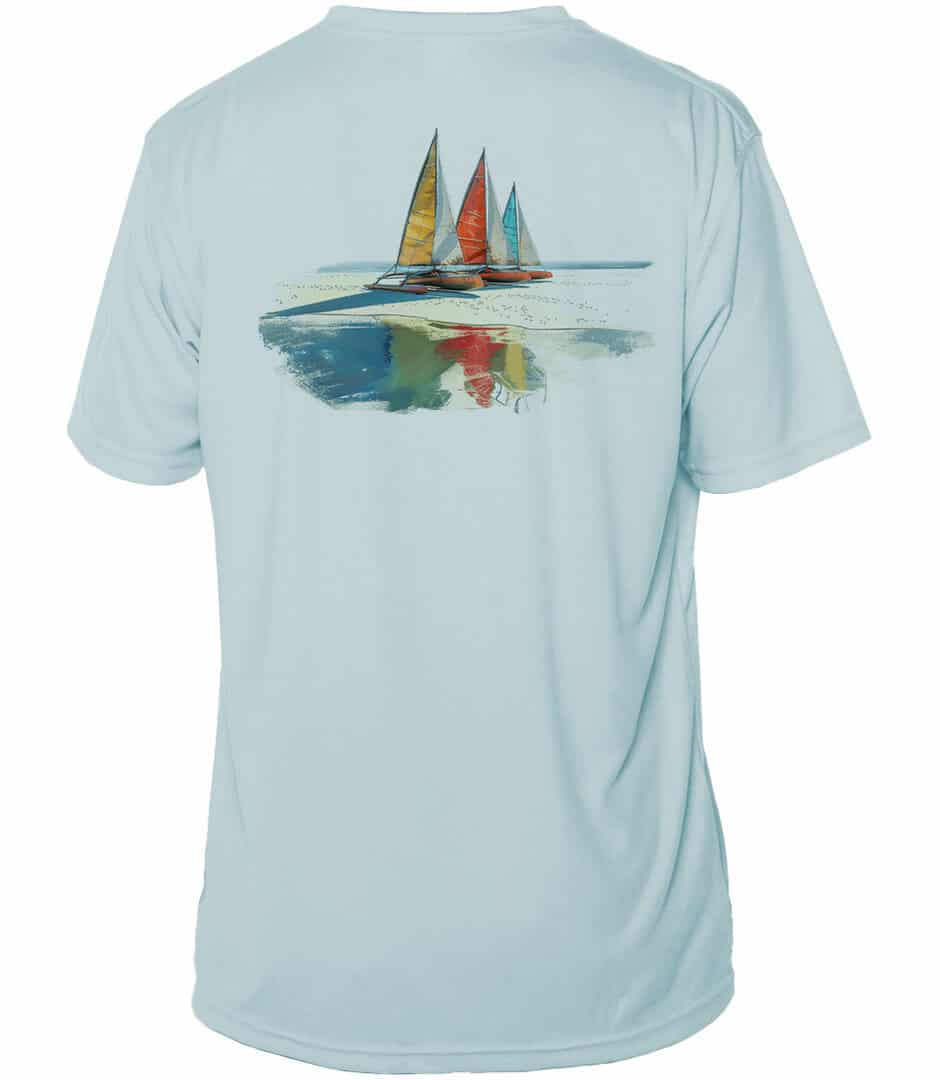UPF 50+ Sailing Shirt with Colorful Sailboats.
