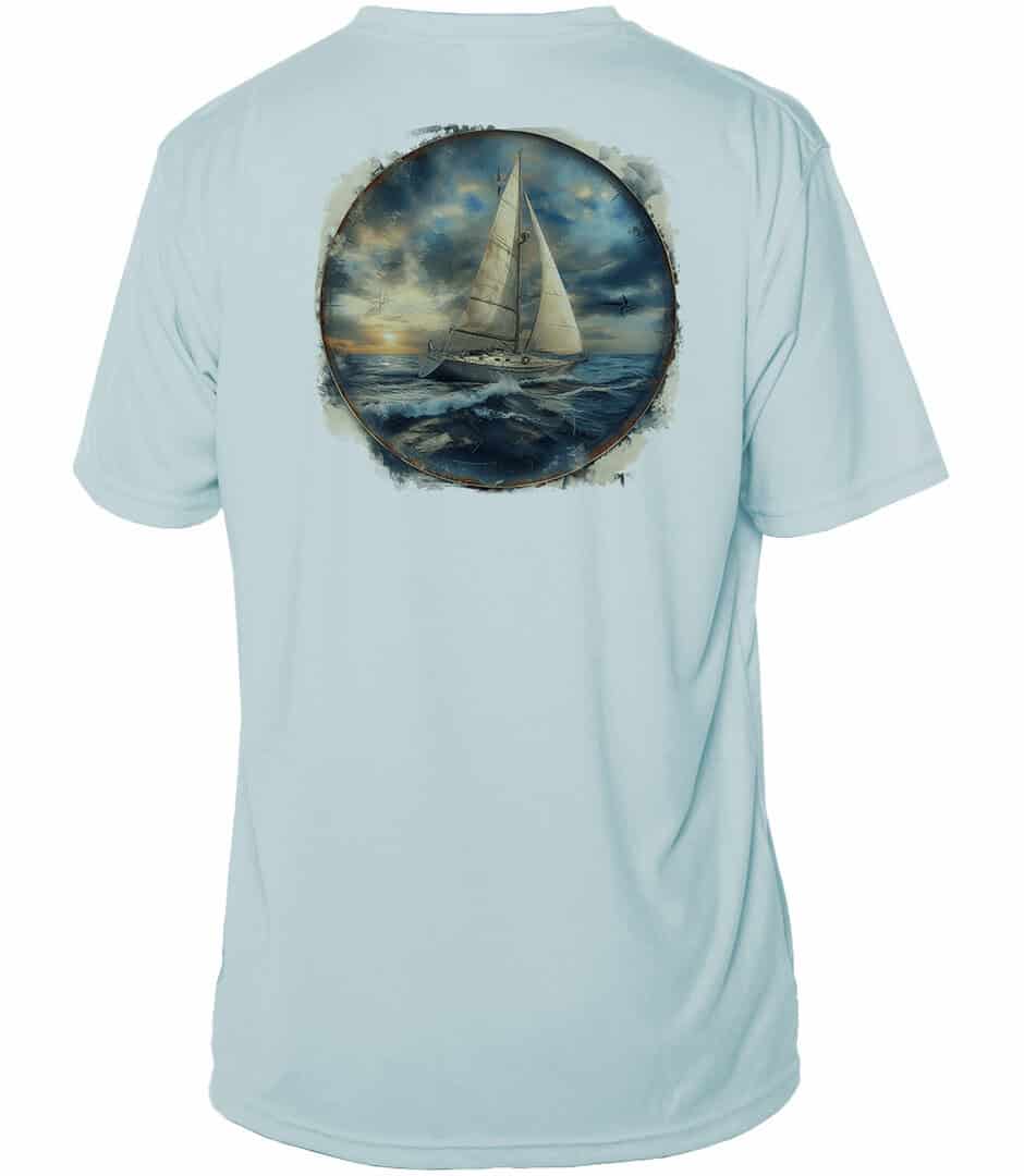 UPF 50+ Sailing Shirt with Sailboat Design.