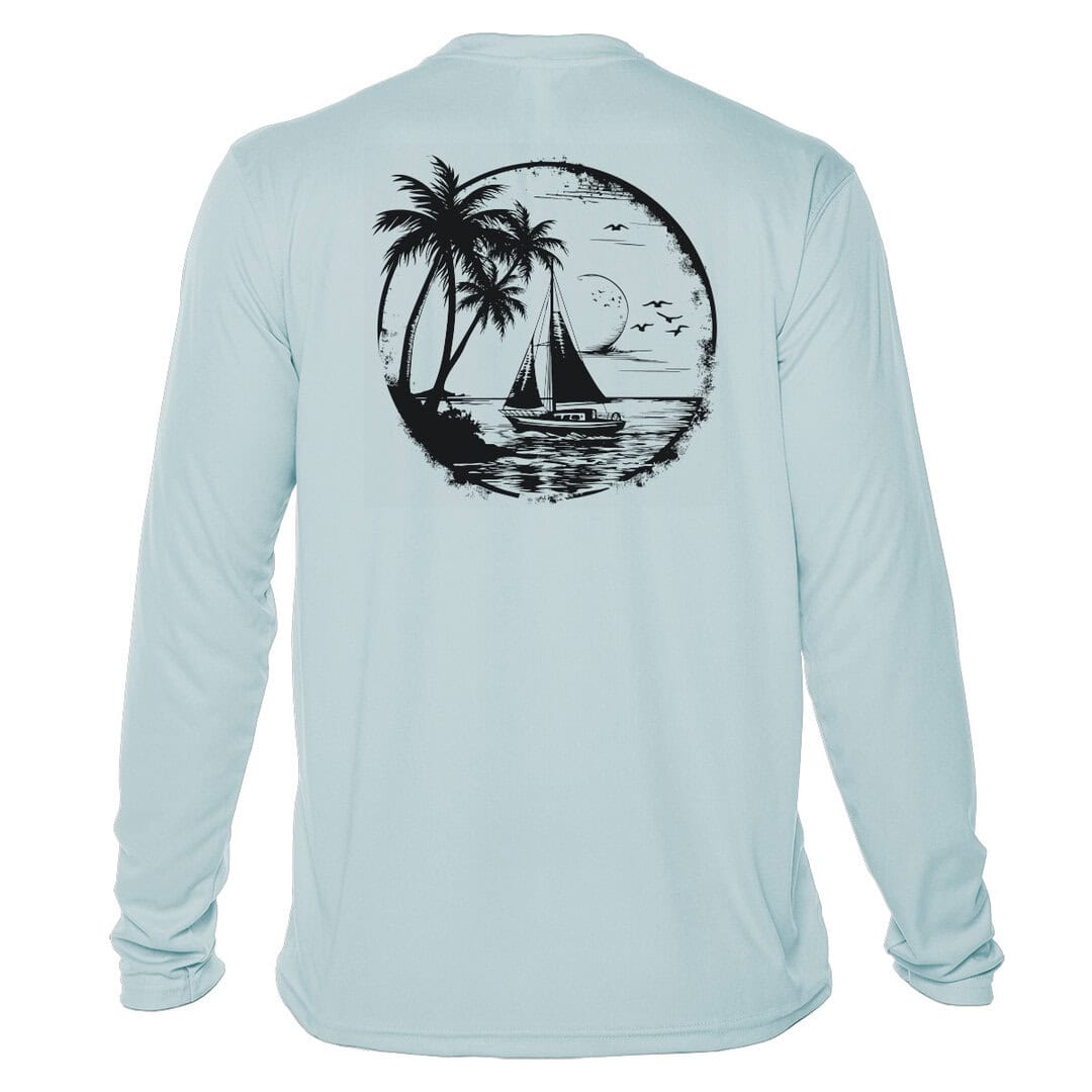 UPF 50+ Tropical Sailboat Silhouette Shirt.