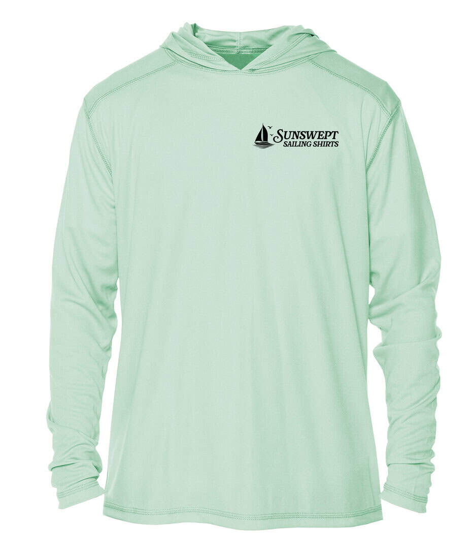 Light green Sun Swept Sailing Shirts with logo, perfect for sun protection.