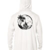 UPF 50+ Tropical Sailboat Hoodie with Sunset.