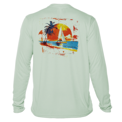Sunswept Sailing Shirts - Tropical Sailboat Sunset -  UPF 50+ Long Sleeve - Image 9