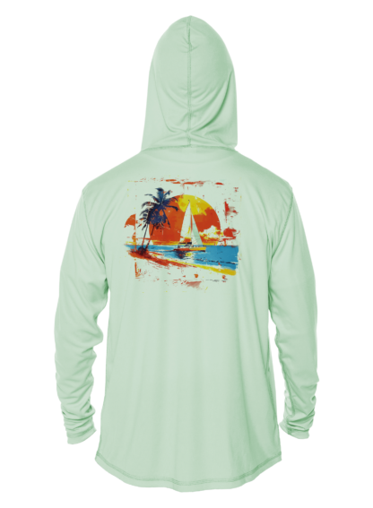Sunswept Sailing Shirts - Tropical Sailboat Sunset -  UPF 50+ Hoodie - Image 7