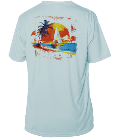 Sunswept Sailing Shirts - Tropical Sailboat Sunset -  UPF 50+ Short Sleeve - Image 5