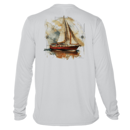 Sunswept Sailing Shirts - Vintage Sailboat Voyage -  UPF 50+ Long Sleeve - Image 3