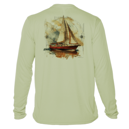 Sunswept Sailing Shirts - Vintage Sailboat Voyage -  UPF 50+ Long Sleeve - Image 11