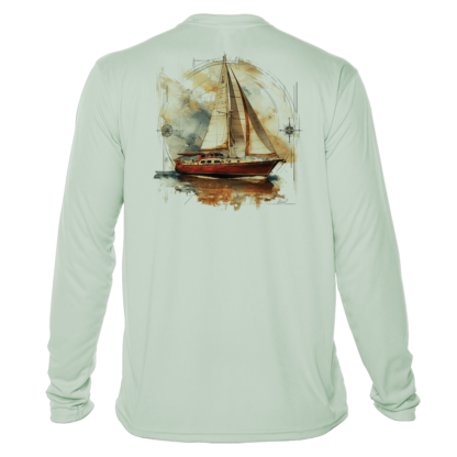 Sunswept Sailing Shirts - Vintage Sailboat Voyage -  UPF 50+ Long Sleeve - Image 9