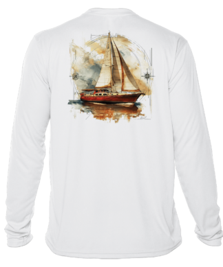 Sunswept Sailing Shirts - Vintage Sailboat Voyage -  UPF 50+ Long Sleeve