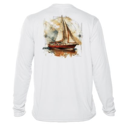 Sunswept Sailing Shirts - Vintage Sailboat Voyage -  UPF 50+ Long Sleeve