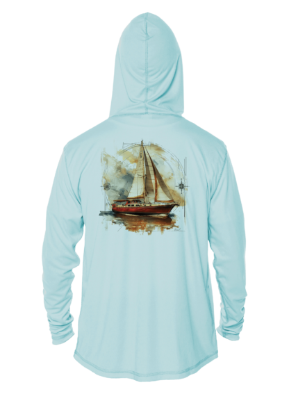 Sunswept Sailing Shirts - Vintage Sailboat Voyage -  UPF 50+ Hoodie - Image 5