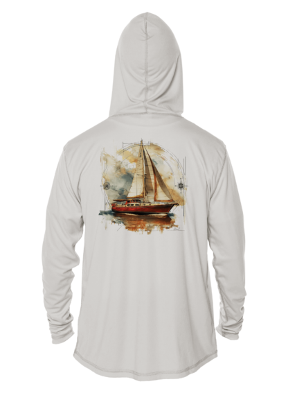 Sunswept Sailing Shirts - Vintage Sailboat Voyage -  UPF 50+ Hoodie - Image 3