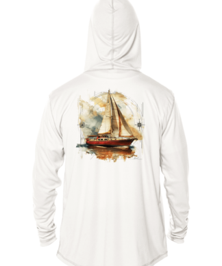Sunswept Sailing Shirts - Vintage Sailboat Voyage -  UPF 50+ Hoodie