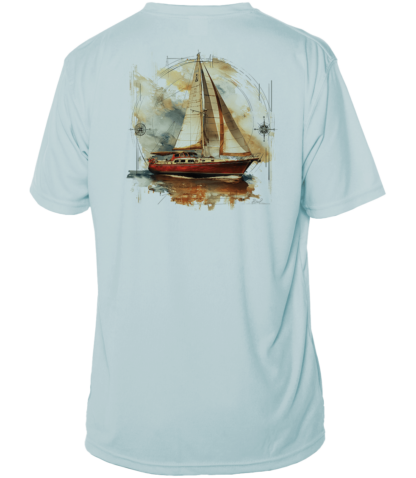 Sunswept Sailing Shirts - Vintage Sailboat Voyage -  UPF 50+ Short Sleeve - Image 5