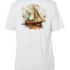 Vintage sailboat sailing shirt with UPF 50+ protection, perfect for sun protection.