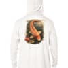 UPF 50+ fishing hoodie featuring a vibrant koi fish design, perfect for sun protection during outdoo.