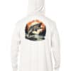 Muskie fish graphic hoodie with UPF 50+ sun protection, perfect for fishing and outdoor adventures.