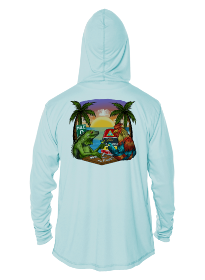 Key West Sun Shirts - Dominos in Key West - UPF 50+ Hoodie - Image 3