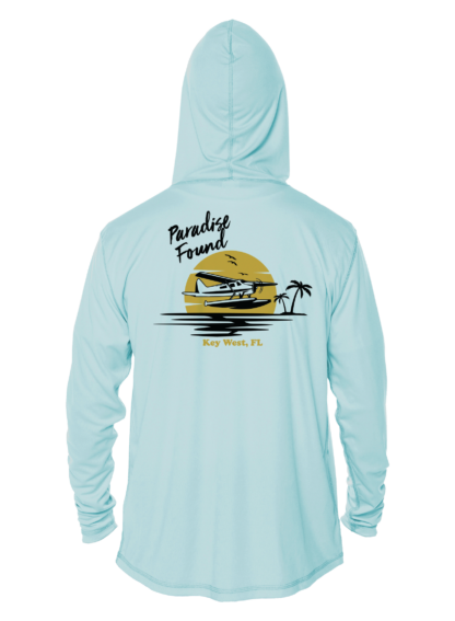 Key West Sun Shirts - Paradise Found with Seaplane - UPF 50+ Hoodie - Image 3