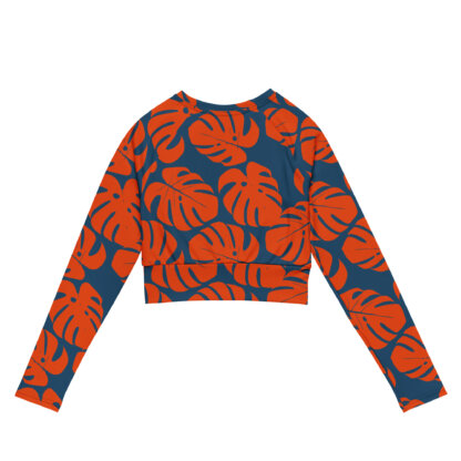Key West Sun Shirts – Monstera Leaf – UPF 50+ Recycled Long-Sleeve Crop Top - Image 6