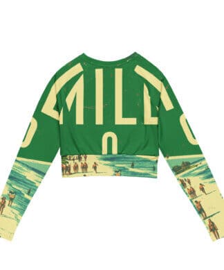 Sun protection crop top with Mile Zero design, perfect for beach days and outdoor activities in Key.