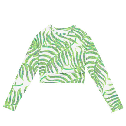 Key West Sun Shirts – Tropical Ferns – UPF 50+ Recycled Long-Sleeve Crop Top