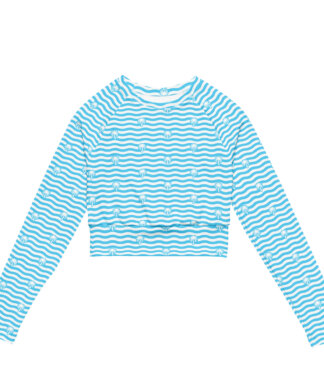 Key West Sun Shirts – Palm Waves – UPF 50+ Recycled Long-Sleeve Crop Top