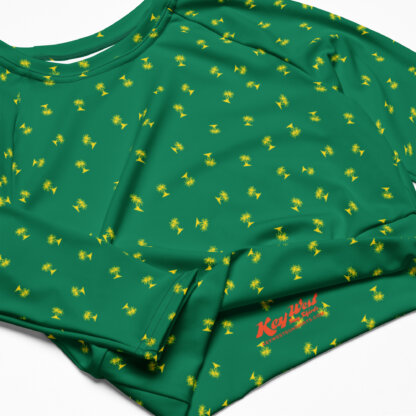 Key West Sun Shirts – Palms On Green – UPF 50+ Recycled Long-Sleeve Crop Top - Image 5