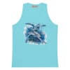 Sea Turtle Design on Light Blue Men's Tank Top for Summer.