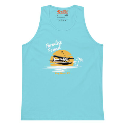 Key West Sun Shirts – Paradise Found with Seaplane – Men’s Premium Tank Top - Image 21